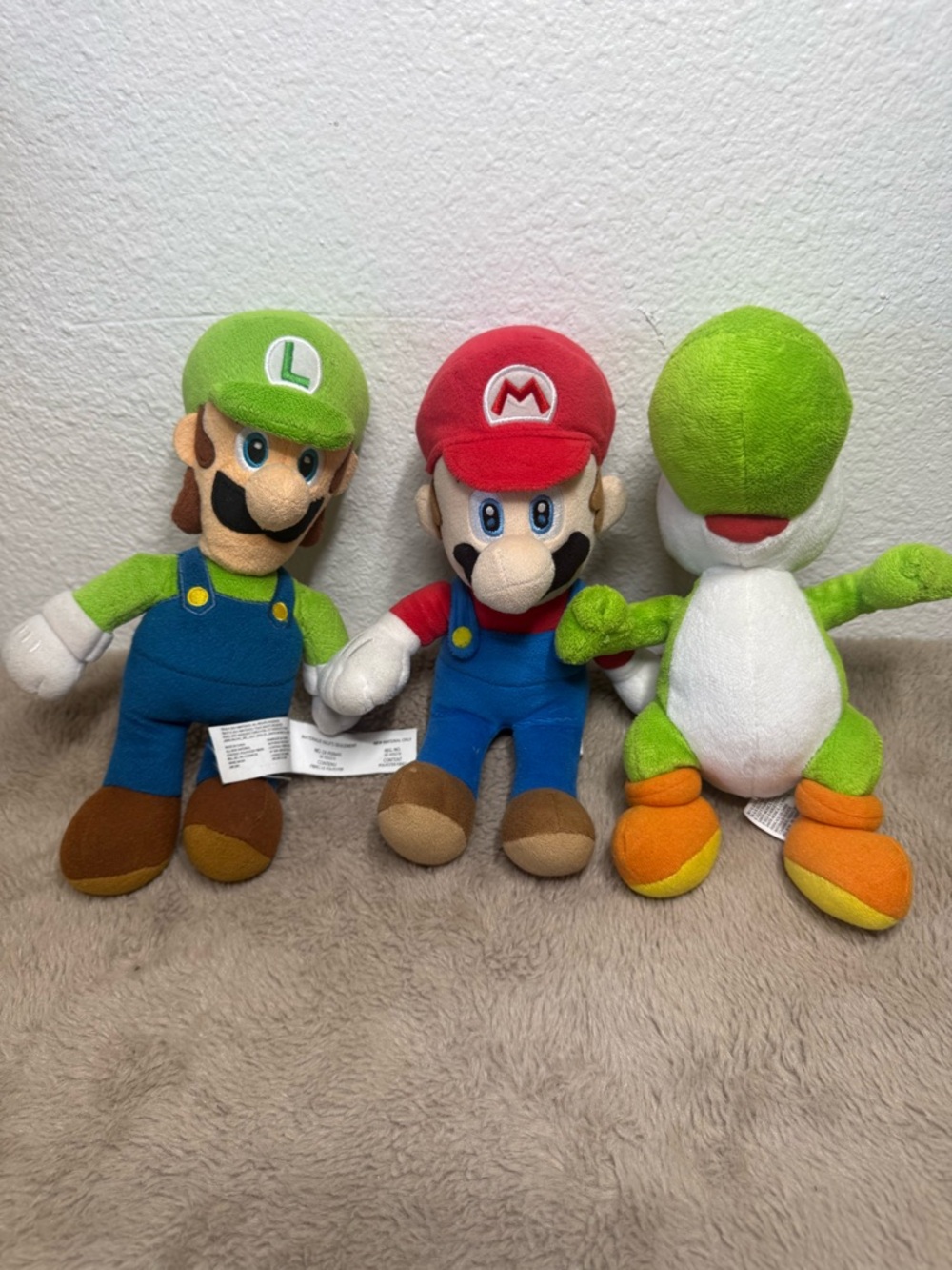 Mario & Luigi Plush Toy Set with Green Yoshi - Classic Nintendo Characters